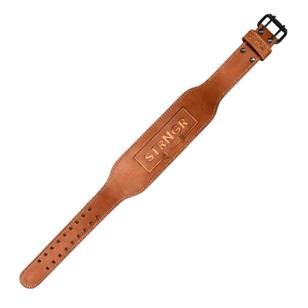 STRNGR Weightlifting Belt - Saddle Brown (Tan Stitching)