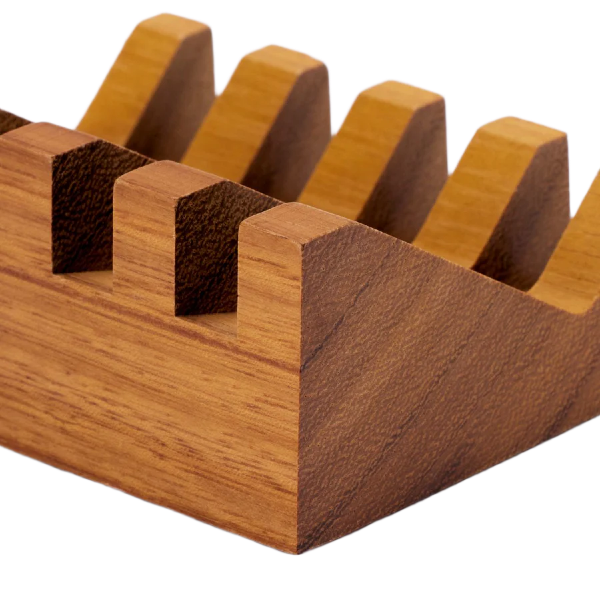 The Black Stuff - Diagonal Teak Soap Dish